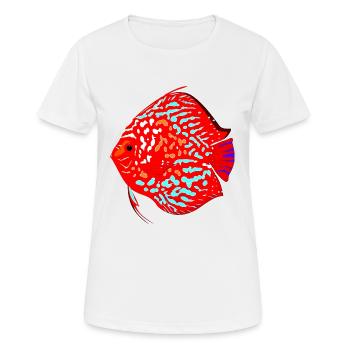 poisson - T-shirt respirant Femme - blanc - Devant - AI Model Female 172 dark (172cm)
