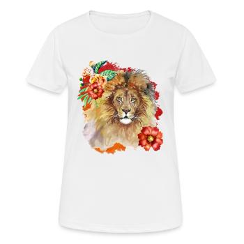 Watercolor Lion - Women's Breathable T-Shirt - white - Front - AI Model Female 172 dark (172cm)