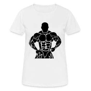 Musculation - T-shirt respirant Femme - blanc - Devant - AI Model Female 172 dark (172cm)