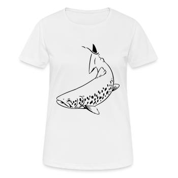 Forelle - Frauen T-Shirt atmungsaktiv - Weiß - Vorne - AI Model Female 172 dark (172cm)