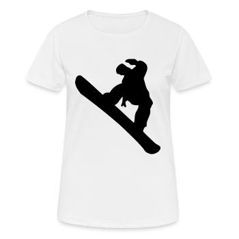 Snowboarding - Frauen T-Shirt atmungsaktiv - Weiß - Vorne - AI Model Female 172 dark (172cm)