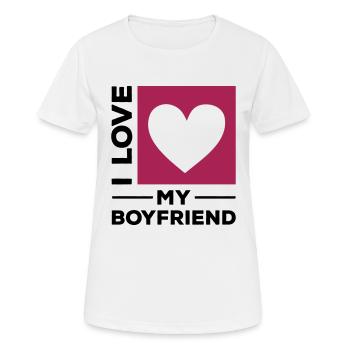 i love my boyfriend - Frauen T-Shirt atmungsaktiv - Weiß - Vorne - AI Model Female 172 dark (172cm)