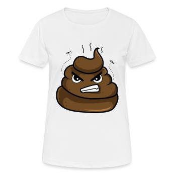 Angry Poop - Frauen T-Shirt atmungsaktiv - Weiß - Vorne - AI Model Female 172 dark (172cm)