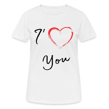 ich liebe dich - Frauen T-Shirt atmungsaktiv - Weiß - Vorne - AI Model Female 172 dark (172cm)