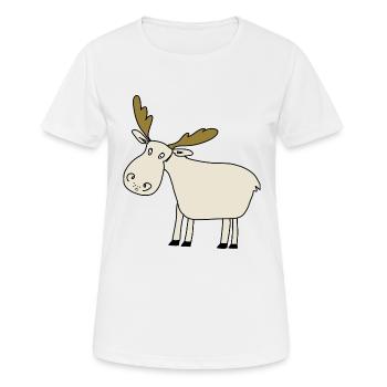 Elch - Frauen T-Shirt atmungsaktiv - Weiß - Vorne - AI Model Female 172 dark (172cm)