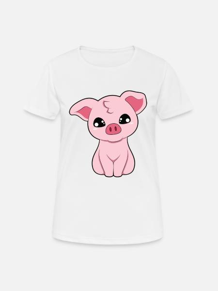 Schwein Schweinchen - Frauen T-Shirt atmungsaktiv - Weiß