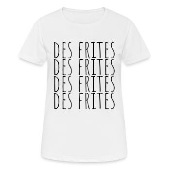 Des frites Des frites Des frites cadeau - T-shirt respirant Femme - blanc - Devant - AI Model Female 172 dark (172cm)