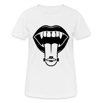 Skateboard Zunge - Frauen T-Shirt atmungsaktiv - Weiß - Vorne - AI Model Female 172 dark (172cm)