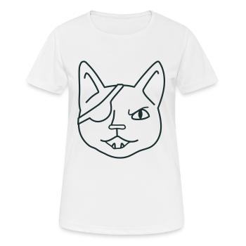 visage de chat pirate en colère - T-shirt respirant Femme - blanc - Devant - AI Model Female 172 dark (172cm)