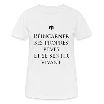 vivant - T-shirt respirant Femme - blanc - Devant - AI Model Female 172 dark (172cm)
