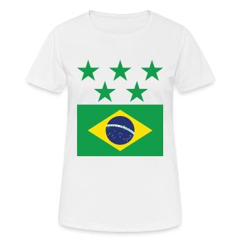 Brazil - Women's Breathable T-Shirt - white - Front - AI Model Female 172 dark (172cm)