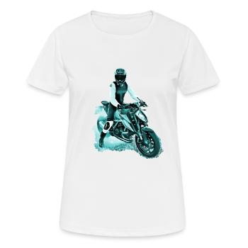 Motorcyclist Nakedbike light blue - Women's Breathable T-Shirt - white - Front - AI Model Female 172 dark (172cm)