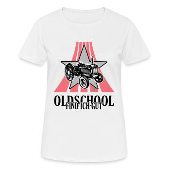 Tractor oldschool nostalgia tractor oldie from the countryside - Women's Breathable T-Shirt - white - Front - AI Model Female 172 dark (172cm)