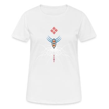 Kosmische Wurzeln Maske - Frauen T-Shirt atmungsaktiv - Weiß - Vorne - AI Model Female 172 dark (172cm)