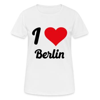 I Love Berlin - Frauen T-Shirt atmungsaktiv - Weiß - Vorne - AI Model Female 172 dark (172cm)