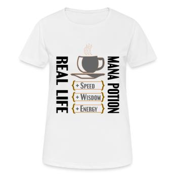 COFFE REAL LIFE MANA POTION - Frauen T-Shirt atmungsaktiv - Weiß - Vorne - AI Model Female 172 dark (172cm)