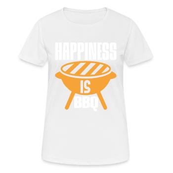HAPPINESS IS BBQ - Women's Breathable T-Shirt - white - Front - AI Model Female 172 dark (172cm)
