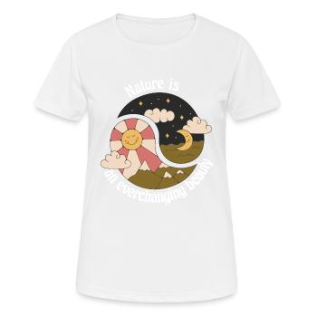 La nature est une beauté en constante évolution que la nature conçoit - T-shirt respirant Femme - blanc - Devant - AI Model Female 172 dark (172cm)
