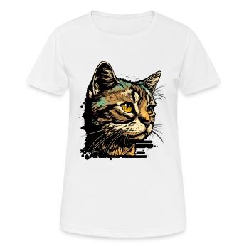 Mimi die Katze - Frauen T-Shirt atmungsaktiv - Weiß - Vorne - AI Model Female 172 dark (172cm)