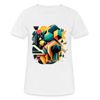 Abstract geometry - Women's Breathable T-Shirt - white - Front - AI Model Female 172 dark (172cm)