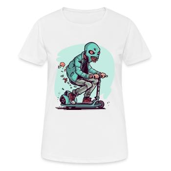 Le monstre à la trottinette - T-shirt respirant Femme - blanc - Devant - AI Model Female 172 dark (172cm)
