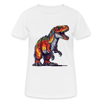 Pixel Tyrannosaurus Rex in bright colors - Women's Breathable T-Shirt - white - Front - AI Model Female 172 dark (172cm)
