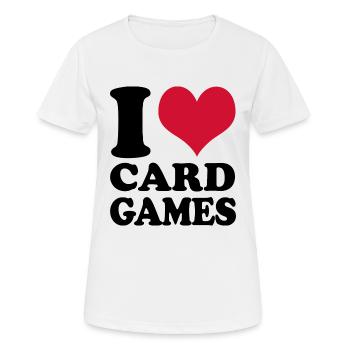 Kartenspiel Kartenspieler I Love Card Games - Frauen T-Shirt atmungsaktiv - Weiß - Vorne - AI Model Female 172 dark (172cm)