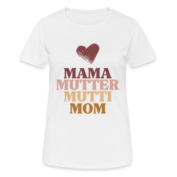 Maman, maman, maman, maman Conception de la fête des mères - T-shirt respirant Femme - blanc - Devant - AI Model Female 172 dark (172cm)