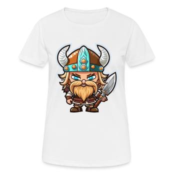 Les conquêtes de Ragnar: Cartoon Viking Ragnar - T-shirt respirant Femme - blanc - Devant - AI Model Female 172 dark (172cm)