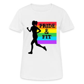 Pride and Fit - Frauen T-Shirt atmungsaktiv - Weiß - Vorne - AI Model Female 172 dark (172cm)