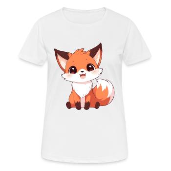 Fox Forest Animaux Amour Comic Nature Animal Enfant Bébé - T-shirt respirant Femme - blanc - Devant - AI Model Female 172 dark (172cm)