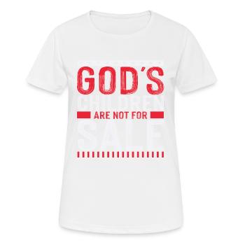 Les enfants de Dieu ne sont pas à vendre - T-shirt respirant Femme - blanc - Devant - AI Model Female 172 dark (172cm)
