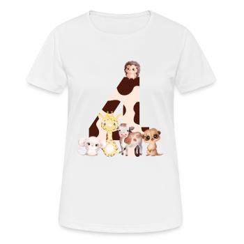 4-jähriges Jubiläum - vierjähriges Jubiläum Tiere - Frauen T-Shirt atmungsaktiv - Weiß - Vorne - AI Model Female 172 dark (172cm)