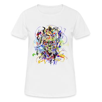 abstract - Women's Breathable T-Shirt - white - Front - AI Model Female 172 dark (172cm)