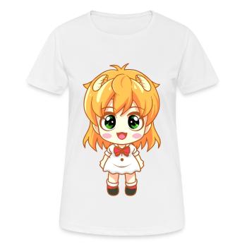 Manga Bande Dessinée Fille - T-shirt respirant Femme - blanc - Devant - AI Model Female 172 dark (172cm)