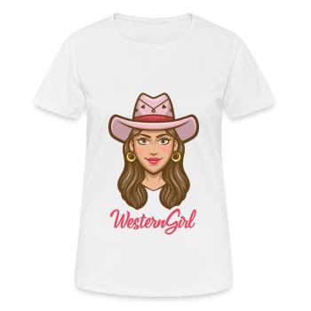 Fille de l’Ouest - T-shirt respirant Femme - blanc - Devant - AI Model Female 172 dark (172cm)