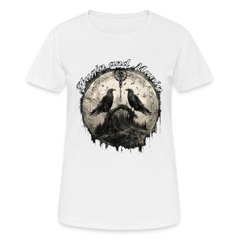 Hugin & Munin Raben Odins Wikinger Design - Frauen T-Shirt atmungsaktiv - Weiß - Vorne - AI Model Female 172 dark (172cm)