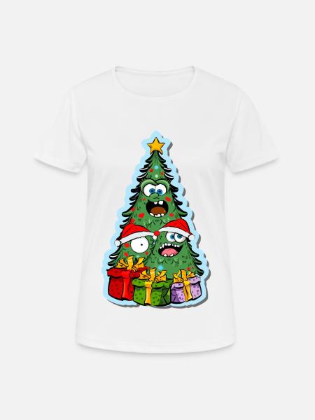 funny christmas tree - Women's Breathable T-Shirt - white