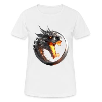 Dragon de feu dans l’anneau - T-shirt respirant Femme - blanc - Devant - AI Model Female 172 dark (172cm)
