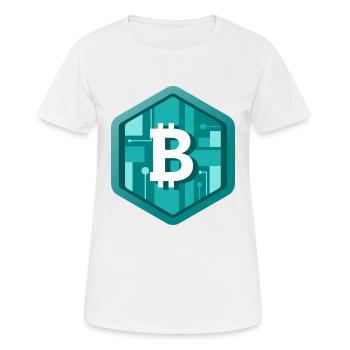 B Crypto Logo - Women's Breathable T-Shirt - white - Front - AI Model Female 172 dark (172cm)