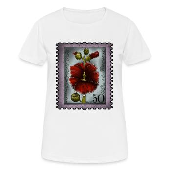 Briefmarke Malve - Frauen T-Shirt atmungsaktiv - Weiß - Vorne - AI Model Female 172 dark (172cm)