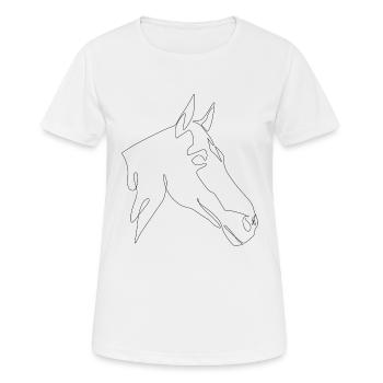 Pferdekopf Harlekin Rouge - Frauen T-Shirt atmungsaktiv - Weiß - Vorne - AI Model Female 172 dark (172cm)