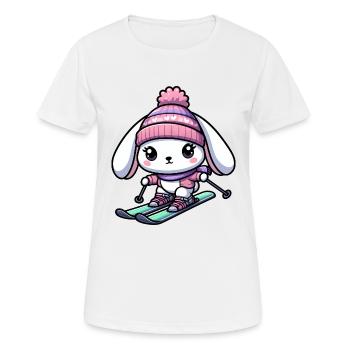 Conception de vacances d'hiver de skieur de ski de lapin de neige - T-shirt respirant Femme - blanc - Devant - AI Model Female 172 dark (172cm)