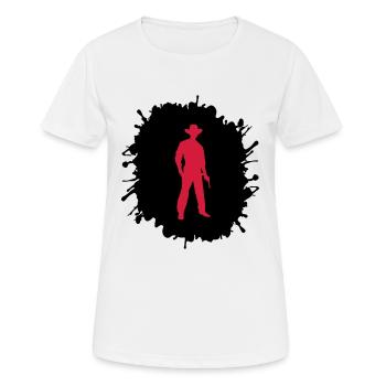 cowboy splatter - Frauen T-Shirt atmungsaktiv - Weiß - Vorne - AI Model Female 172 dark (172cm)
