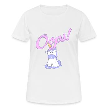 Unicorn Oops! - Women's Breathable T-Shirt - white - Front - AI Model Female 172 dark (172cm)