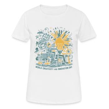 World Creativity and Innovation Day - Frauen T-Shirt atmungsaktiv - Weiß - Vorne - AI Model Female 172 dark (172cm)