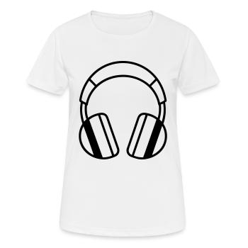 Gaming-Headset - Frauen T-Shirt atmungsaktiv - Weiß - Vorne - AI Model Female 172 dark (172cm)