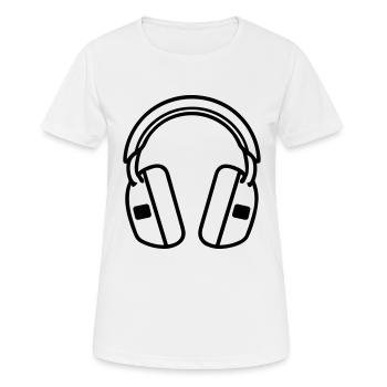 Gaming-Headset - Frauen T-Shirt atmungsaktiv - Weiß - Vorne - AI Model Female 172 dark (172cm)