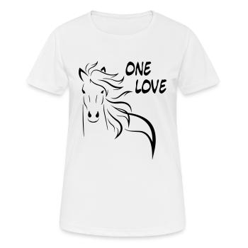 Pferd one love - Frauen T-Shirt atmungsaktiv - Weiß - Vorne - AI Model Female 172 dark (172cm)
