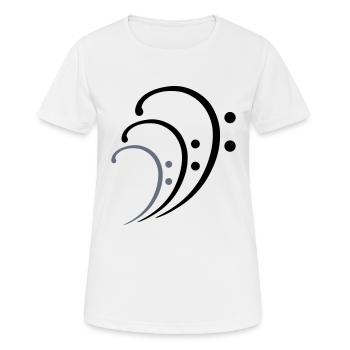 3 Clé de Musique de Fa Trois Notes de Musique Notes de Musique - T-shirt respirant Femme - blanc - Devant - AI Model Female 172 dark (172cm)